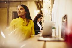 Woman working on her laptop